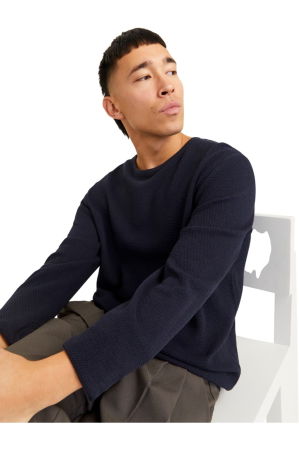 Bluza JACK &JONES George Knit Crew - 12268279-Navy Blazer [4]