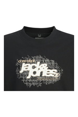 Bluza JACK &JONES Grid Branding Crew JNR - 12285159-Black [1]