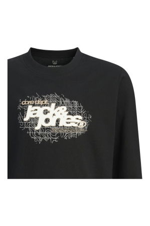 Bluza JACK &JONES Grid Branding Crew JNR - 12285159-Black [3]