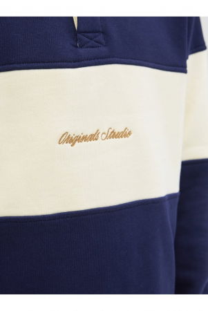 Bluza JACK &JONES Norrebro Blocking Sweat Polo JNR - 12284371-Ocean Cavern [3]