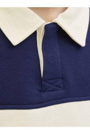 Bluza JACK &JONES Norrebro Blocking Sweat Polo JNR - 12284371-Ocean Cavern [4]