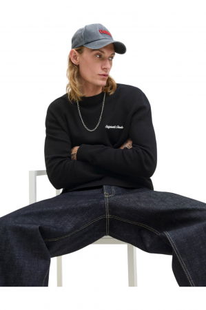 Bluza JACK &JONES Norrebro Light Knit Crew Sn - 12284844-Black [4]