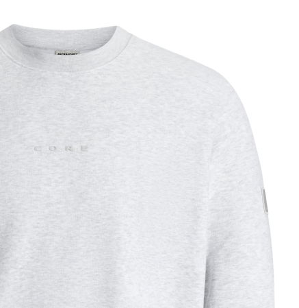Bluza JACK &JONES Point Badge Crew BF - 12285667-White Melange [2]