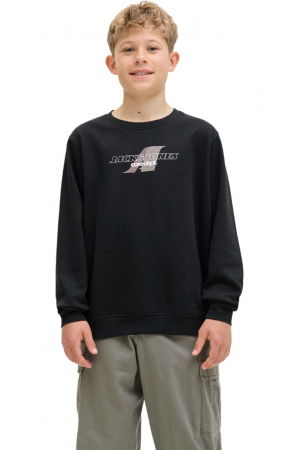 BLUZE - Bluza JACK &JONES Tier Print Crew SN JNR - 12284002-Black