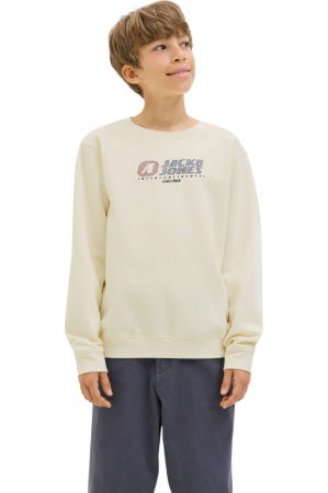 BLUZE - Bluza JACK &JONES Tier Print Crew SN JNR - 12284002-Sweet Corn