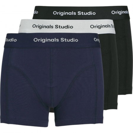 LENJERIE - Boxeri JACK &JONES Vesterbro Solid JNR 3 perechi - 12274684-Ocean Cavern