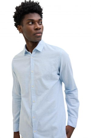 Camasa JACK &JONES Breeze Linen Blend - 12268964-Chambray Blue [2]