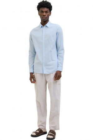 Camasa JACK &JONES Breeze Linen Blend - 12268964-Chambray Blue [4]