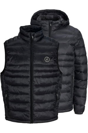 JACHETE ȘI GECI SPORT - Geaca JACK &JONES Kingsley Light Puffer Jacket and Vest Set - 12307816-Black