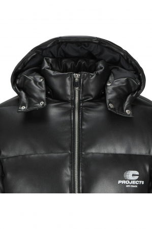 Geaca JACK &JONES Terrain PU Puffer Hood - 12269722-Black [1]