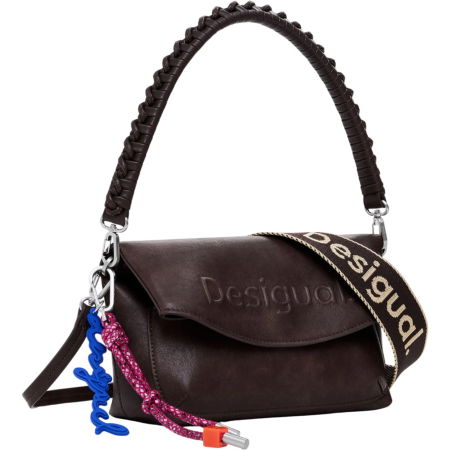 NOUTĂŢI - Geanta Desigual Half Logo Trokel Choco 6L - 25WAXP70-6009