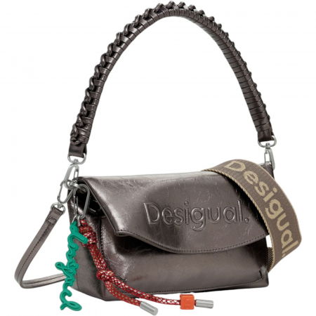 GENTI DAMA FASHION - Geanta Desigual Half Logo Trokel Dark Silver 6L - 25WAXPAQ-9225