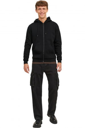 Hanorac JACK &JONES Bradley Sweat Zip Hood - 12249342-Black [5]