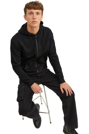 Hanorac JACK &JONES Bradley Sweat Zip Hood - 12249342-Black [4]