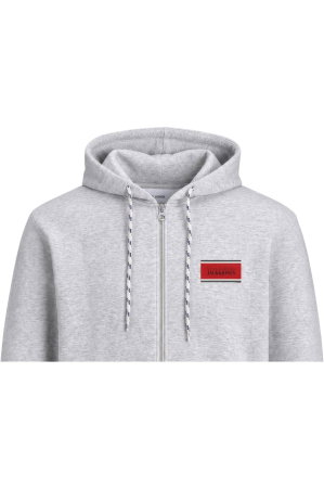 Hanorac JACK &JONES Buster Sweat Zip Hood Bts - 12298627-White Melange [1]