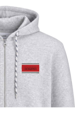 Hanorac JACK &JONES Buster Sweat Zip Hood Bts - 12298627-White Melange [3]