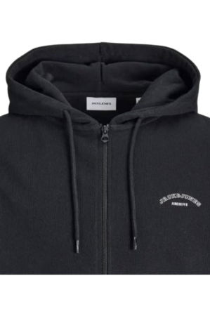 Hanorac JACK &JONES College Logo Zip Hood PLS - 12289689-Black [1]