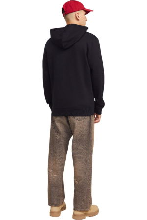 Hanorac JACK &JONES Corp Logo Small Print Zip Hood - 12265177-Black [1]