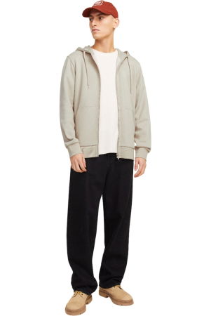 Hanorac JACK &JONES Corp Logo Small Print Zip Hood - 12265177-Moonbeam [5]