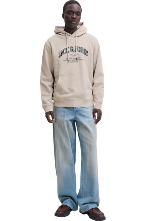 Hanorac JACK &JONES Denver Logo Sweat Hood - 12298730-Moonbeam [5]