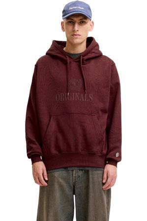 BĂRBAŢI - Hanorac JACK &JONES Frederiksberg Monogram Sweat Hood SN - 12300022-Chocolate Truffle