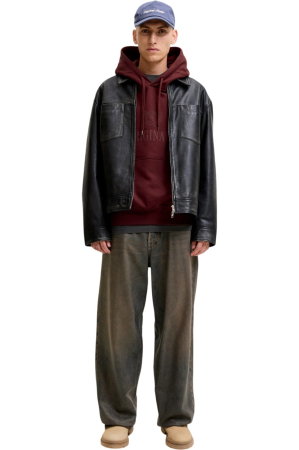Hanorac JACK &JONES Frederiksberg Monogram Sweat Hood SN - 12300022-Chocolate Truffle [4]