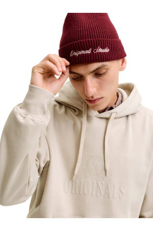 Hanorac JACK &JONES Frederiksberg Monogram Sweat Hood SN - 12300022-Feather Gray [2]