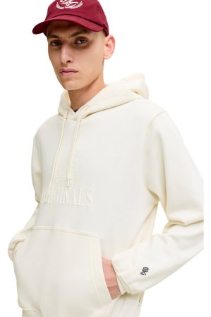 Hanorac JACK &JONES Frederiksberg Monogram Sweat Hood SN - 12300022-Whisper White [3]