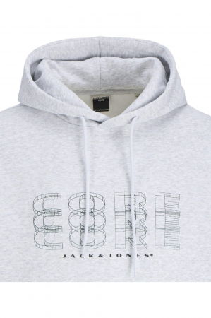 Hanorac JACK &JONES Fusion Branding Hood - 12284536-White Melange [1]