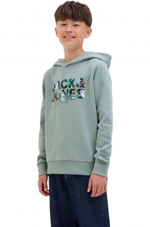 HANORACE - Hanorac JACK &JONES Geplas Sweat Hood JNR - 12279602-Iceberg Green