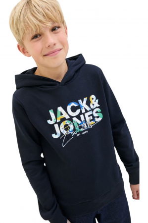 Hanorac JACK &JONES Geplas Sweat Hood JNR - 12279602-Sky Captain [2]