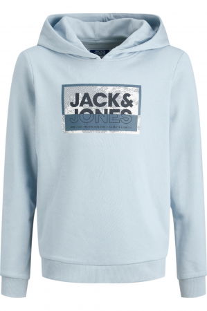 REDUCERI - Hanorac JACK &JONES Logan Print Hood JNR - 12254120-Subdued Blue