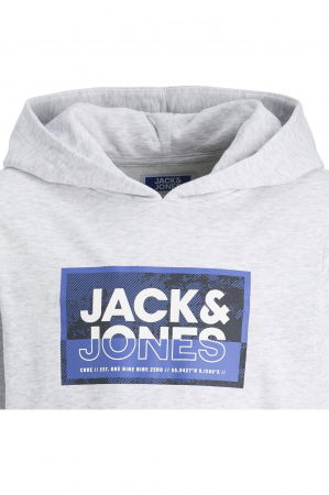 Hanorac JACK &JONES Logan Print Hood JNR - 12254120-White Melange [1]