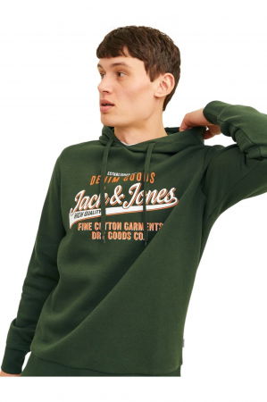 Hanorac JACK &JONES Logo 2 Colours - 12255617-Kombu Green [2]