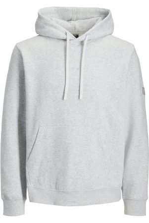 REDUCERI - Hanorac JACK &JONES Point Badge Hood Bf - 12285665-White Melange