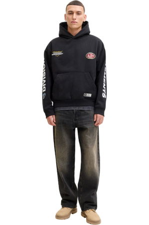 Hanorac JACK &JONES Pulse Printed Hood - 12286599-Black [5]