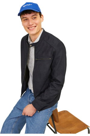 Jacheta JACK &JONES Dylan Biker - 12264806-Jet Black [4]