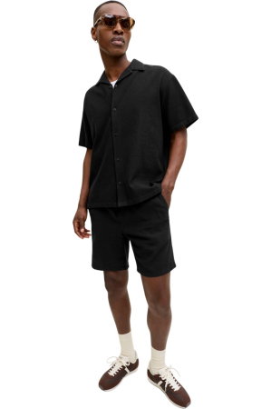 Short JACK &JONES Aiden Waffle Resort - 12295862-Black [3]