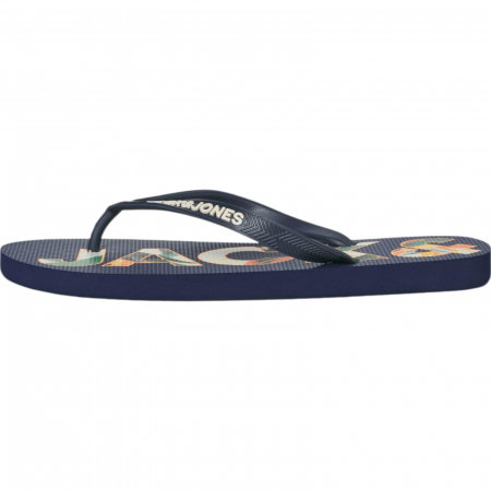 Slapi JACK &JONES Logo Palm Print - 12230642-Medieval Blue [1]