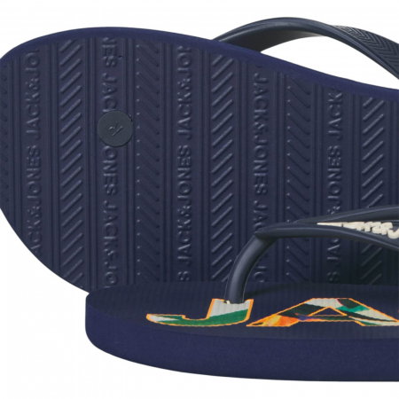 Slapi JACK &JONES Logo Palm Print - 12230642-Medieval Blue [4]