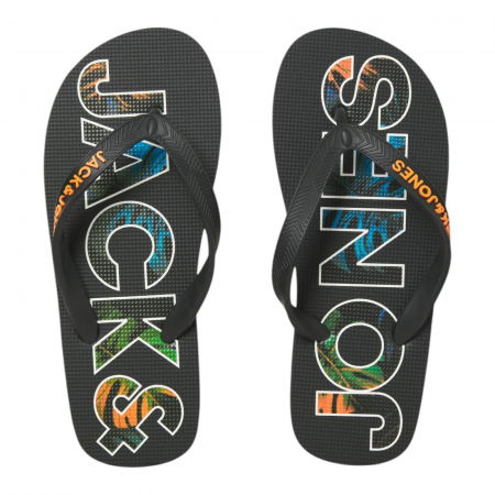 ȘLAPI ȘI PAPUCI SPORT - Slapi JACK &JONES Logo Palm Print JNR - 12236507-Anthracite