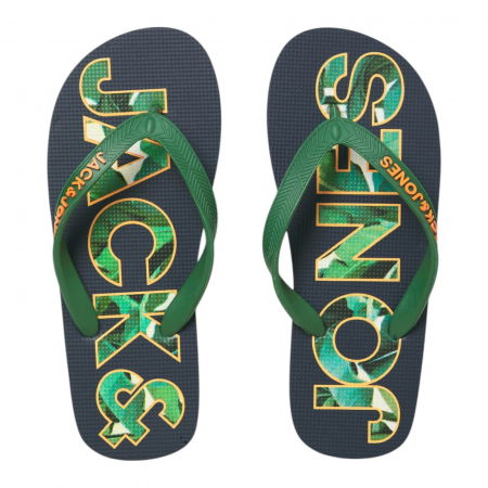 ȘLAPI ȘI PAPUCI SPORT - Slapi JACK &JONES Logo Palm Print JNR - 12236507-Navy Blazer