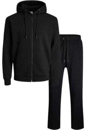 BĂRBAŢI - Trening JACK &JONES Bradley Sweat Zip Hood Set Pack - 12307260-Black