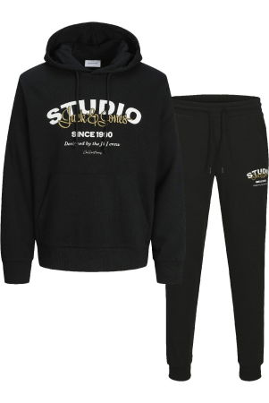 REDUCERI - Trening JACK &JONES Yuki Sweat Hood Bf Set  - 12288296-Black