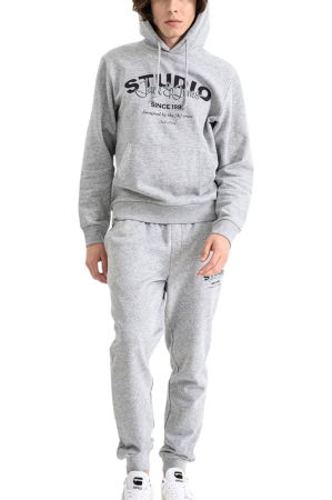 REDUCERI - Trening JACK &JONES Yuki Sweat Hood Bf Set  - 12288296-Light Grey Melange