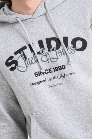 Trening JACK &JONES Yuki Sweat Hood Bf Set  - 12288296-Light Grey Melange [3]