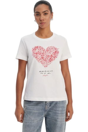FEMEI - Tricou Desigual Heart - 26SWTK06-1000