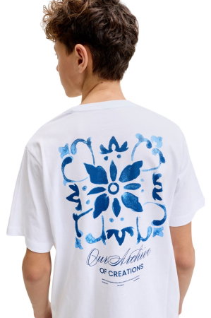 Tricou JACK &JONES Art Print SS JNR - 12289921-Bright White [3]