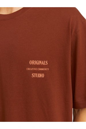 Tricou JACK &JONES Austin Font - 12277896-Brandy [3]