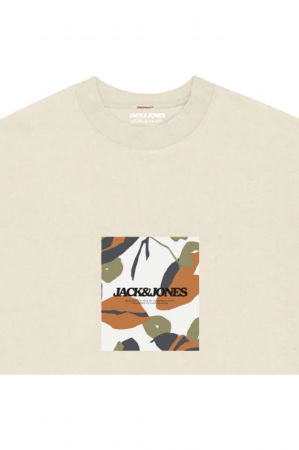 Tricou JACK &JONES Avira AOP Crew - 12281811-Antique White [1]